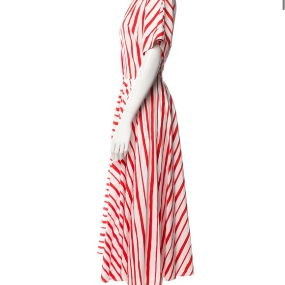 Like New MARTIN GRANT Red and White Striped Maxi Dress. Size 36 / 2 US - Picture 4 of 11